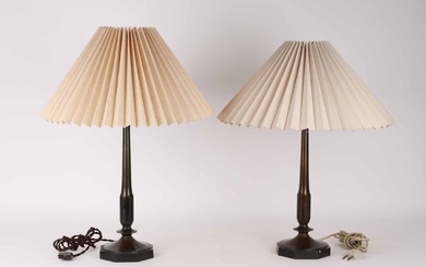 Just Andersen (1884-1943). Pair of bronze table lamps