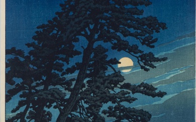 KAWASE Hasui (1883-1957), "Full moon at Magome", 1930, xylographie