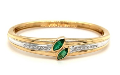KERN - 18 kt. Bicolour - Bracelet - 1.29 ct Emerald - Diamonds