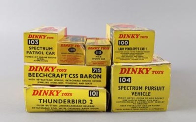 Konvolut Dinky Toys: 7 Stk. Modellautos und Flugzeuge von 1960-67