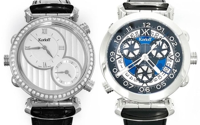 Korloff -Diamonds for 1.40 Carat reversible GMT Highway Voyager Swiss Made - CR3BSD- Men - BRAND NEW