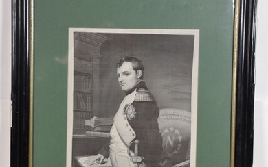 « L'Empereur Napoléon Ier dans son cabinet de travail. » Portrait tissé d'après Delaroche, travail...