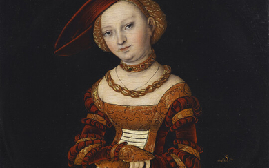 LUCAS CRANACH I (KRONACH 1472-1553 WEIMAR) Portrait of a lady, three-quarter-length