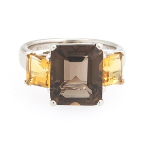 Ladies' Gold, Smoky and Amber Gold Topaz Ring
