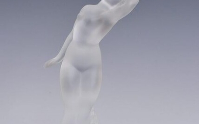 Lalique Frosted Glass Female Nude Sculpture