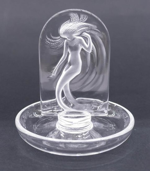 Lalique ''Naiade'' Crystal Water Nymph Ring Dish