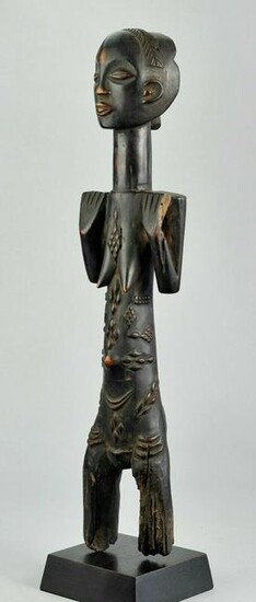 Large 22" LUBA Female Cult Figure Statue Congo DRC