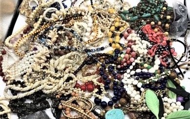 Large Grouping Estate Costume Jewelry Necklaces