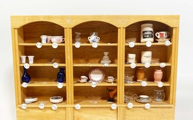 Large Light Wooden Dresser/Display Shelves with Ceramics. Lo...