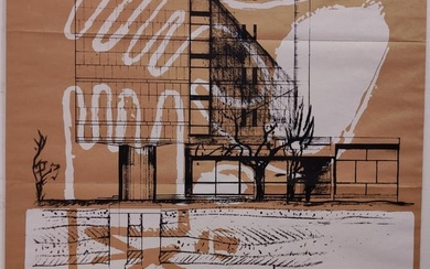 Le Corbusier Folded Poster for Pavillon Suisse Paris University