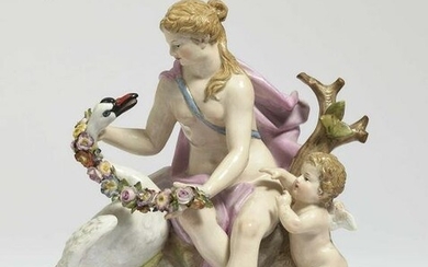 Leda and the swan - Meissen, after the model by J. J.
