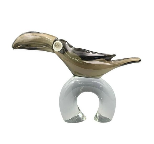 Licio Zanetti Art Glass Toucan Sculpture, As Is.