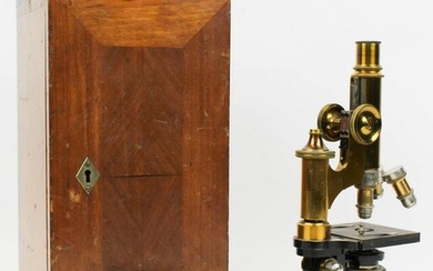 Lietz Wetzler Cased Brass Microscope