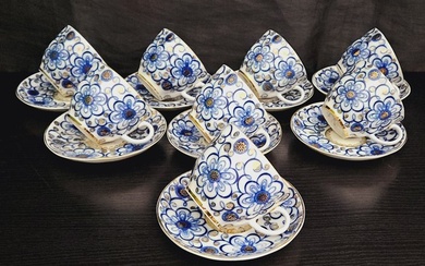 Lomonosov Imperial Porcelain Factory - Coffee set for 8 (8) - Bindweed - Porcelain