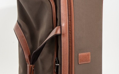 Longchamp Brown Canvas Boxford M Travel Bag