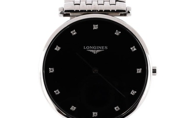 Longines La Grande Classique Quartz Watch Stainless Steel with Diamond Markers 36