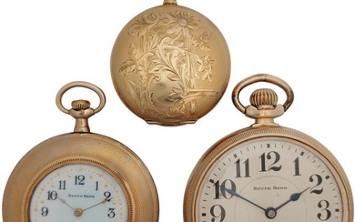 Lot of 3 Antique South Bend Watch Co Running Mens And Ladies Vintage Pocket Watches