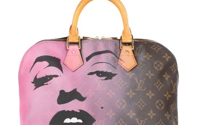 Louis Vuitton - Alma en toile Monogram customisé "Marilyn for Ever" par PatBo Handbag