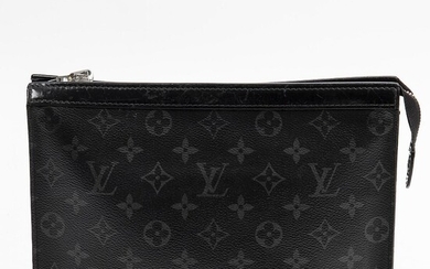 NOT SOLD. Louis Vuitton: "Pochette Voyage" A pouch of black and monogram Eclipse coated canvas with black leather trimmings. – Bruun Rasmussen Auctioneers of Fine Art