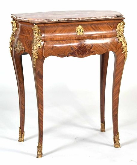Louis XV Marble Top Ormolu-Mounted Drawer Stand