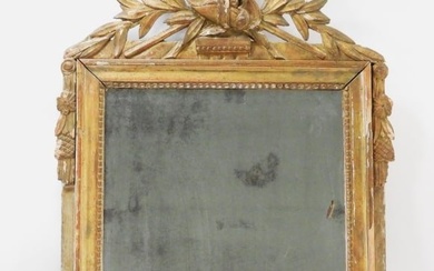Louis XVI Period Hanging Gilt Wood Wall Mirror