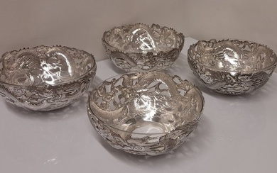 Luen Hing Chinese Export Silver - Bowl (4) - .900 silver