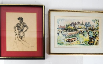 M. GIRARD, L. RODRIGUEZ: Two Watercolors