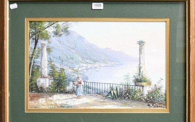 M Gianni (20th century) Italian, three signed watercolours, together with...