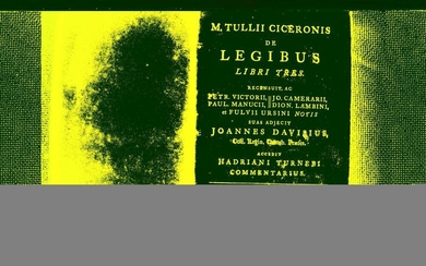 M. Tullii Ciceronis, De legibus Libri Tres, 1745, Latin