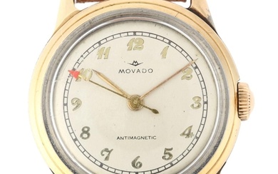 MOVADO - a bi-metal mechanical wristwatch, circa 1950s, silv...
