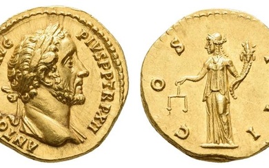 MÜNZEN RÖMISCHE KAISERZEIT, Antoninus Pius, 148/49, Aureus (7,29 g), Rom....