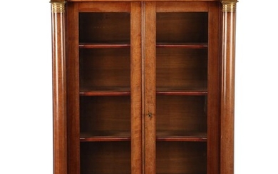(-), Mahogany veneer on oak Empire 2-door bookcase...