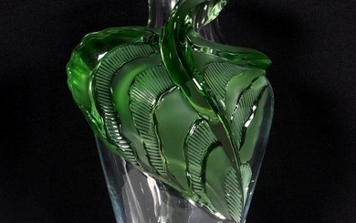 Marie Claude Lalique Signed Tenaga Crystal Vase