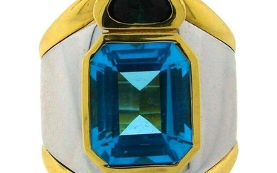Marina B Gold Ring with Blue Topaz Green Tourmaline