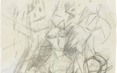Mario Sironi, Composizione futurista. Figura e case, 1915