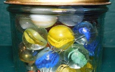 Mason Canning Jar with Marbles