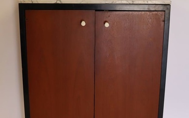 Midcentury George Nelson Marbletop 2 Door Cabinet