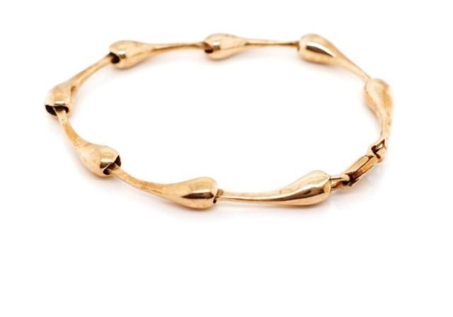 Modernist 9ct rose gold bracelet Marked 9ct to link and 375 ...
