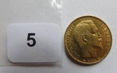 Monnaie or - 20 Francs Napoléon III, tête nue 1853 A TTB