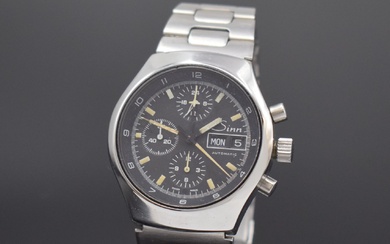 Montre-bracelet SINN pour hommes avec chronographe en acier, Suisse, vers 1990, automatique, bracelet à maillons...