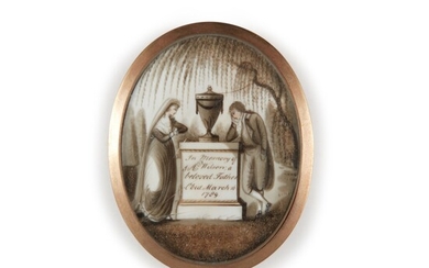 Mourning Miniature in Memory of J. A. Wilson, Attributed to Samuel Folwell