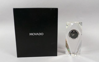 Movado Glass Desk Clock