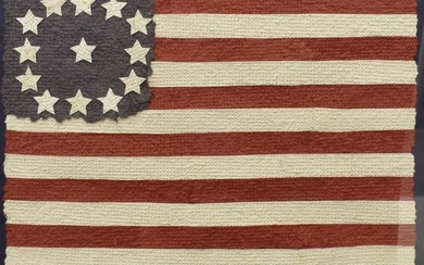 NANCY BASKET AMERICAN FLAG KUDZU PAPER COLLAGE
