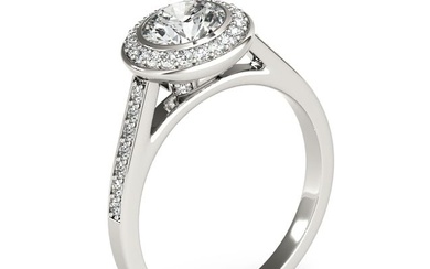 Natural 1.55 CTW Diamond Engagement Ring 18K White Gold