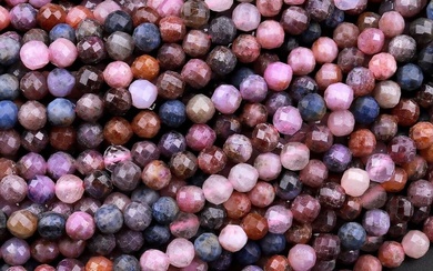 Natural Pink Ruby Blue Sapphire Gemstone 2 mm Round Micro...