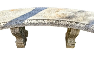 Neoclassical Style Cast Cement Outdoor Bench