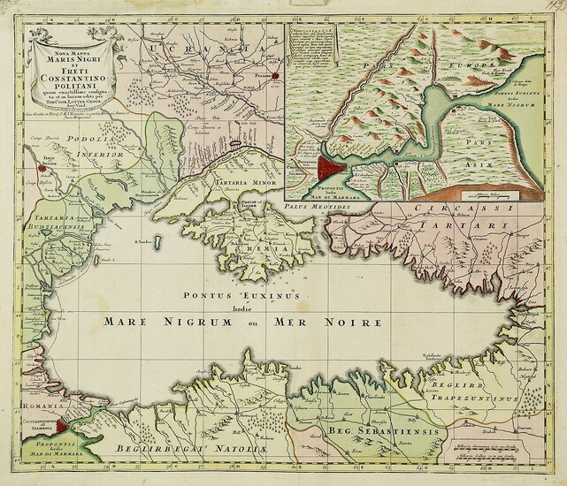 [New map of the Black Sea and the Strait of Constantinople.] Nova Mappa Maris Nigri...