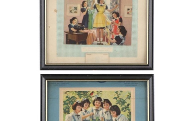 Offset Lithographs After Andrew Loomis of Dionne Quintuplets, Mid-20th Century