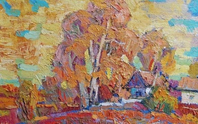 Oil painting Autumn golden Kalenyuk Alex