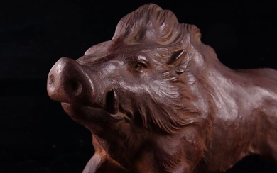 Okimono - Bronze - Hisahiro 久寛 - Bronze wild boar sculpture with artist's signature Hisahiro 久寛 - Japan - Shōwa period (1926-1989)